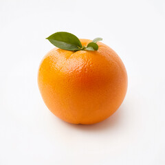 Tangerine with green leaves close-up on a white background. Generative AI
