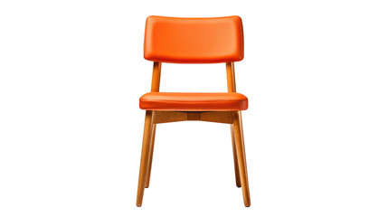 Orange color chair, modern designer. Chair isolated on transparent background