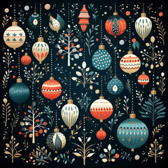 christmas balls seamless pattern