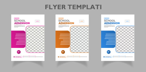 School/College/University Admission flyer set | Kids back to school education admission flyer poster template | 