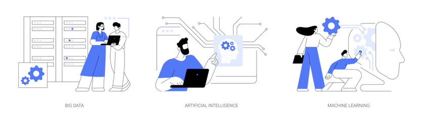 Information technology research isolated cartoon vector illustrations se