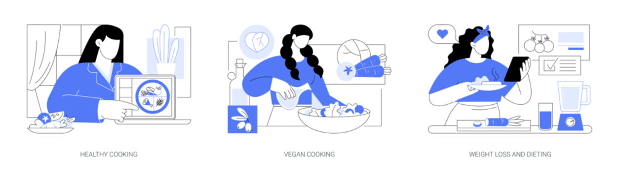 Cooking and nutrition workshop isolated cartoon vector illustrations se