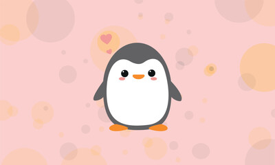 A cute penguin for valentine's day