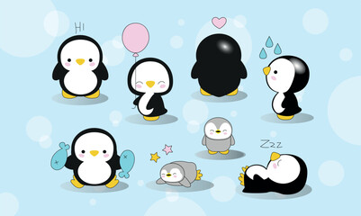 Cute baby penguins, 3d penguins