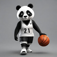 basketball player panda, Generative AI