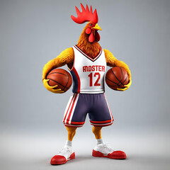 basketball player rooster, Generative AI