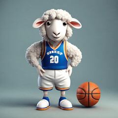basketball player sheep, Generative AI