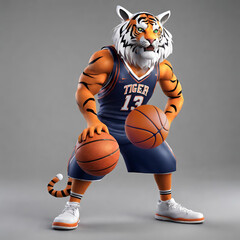 basketball player tiger, Generative AI