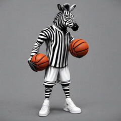 basketball player zebra, Generative AI