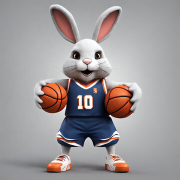 basketball player rabbit, Generative AI