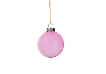 Transparent Christmas pink ball. Christmas background. Model.