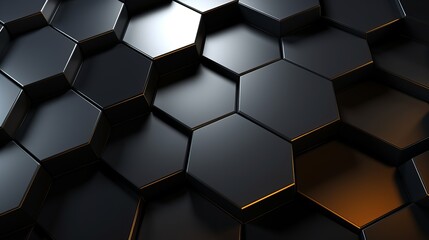 Theoretical hexagon background 3d rendering.