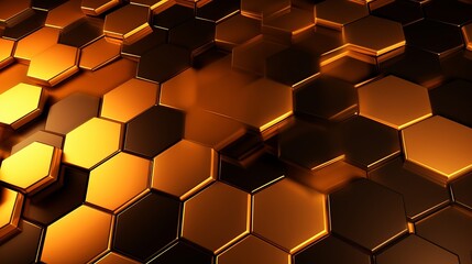 Theoretical hexagon background 3d rendering.