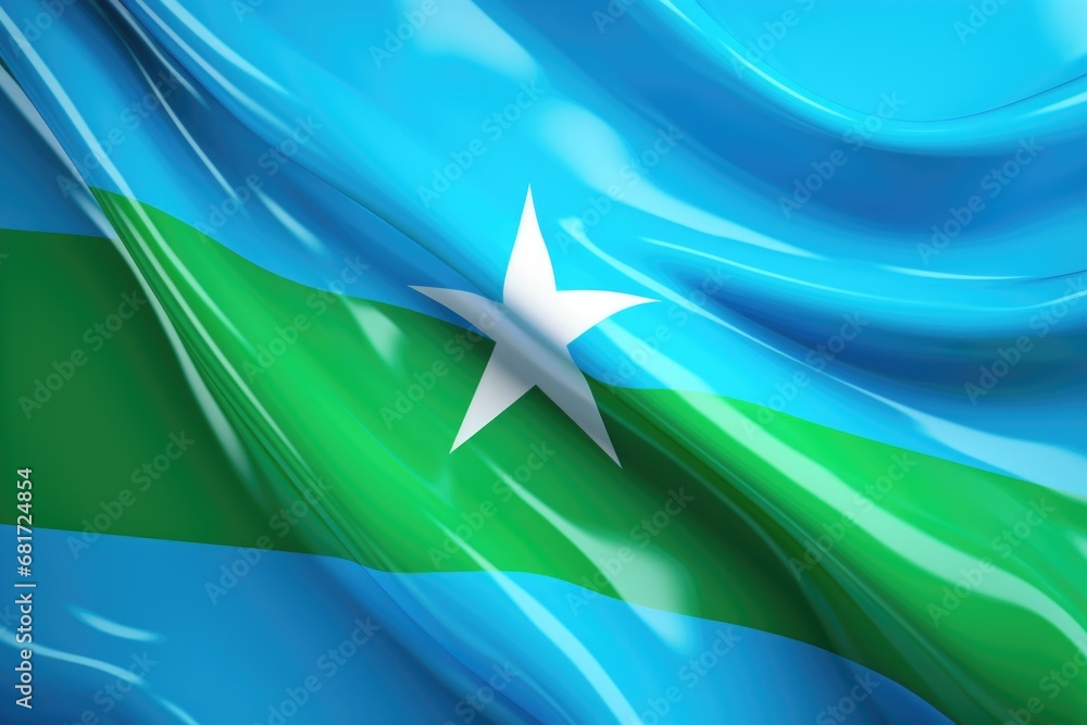Poster a flag with a star in the middle. suitable for patriotic and nationalistic themes.