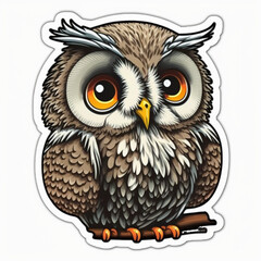 Naklejka premium Owl Illustration for Digital and Print Projects, AI Generative