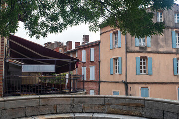 Architecture of old houses in the town of Albi in the south of France