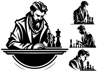 Chess player vector logo