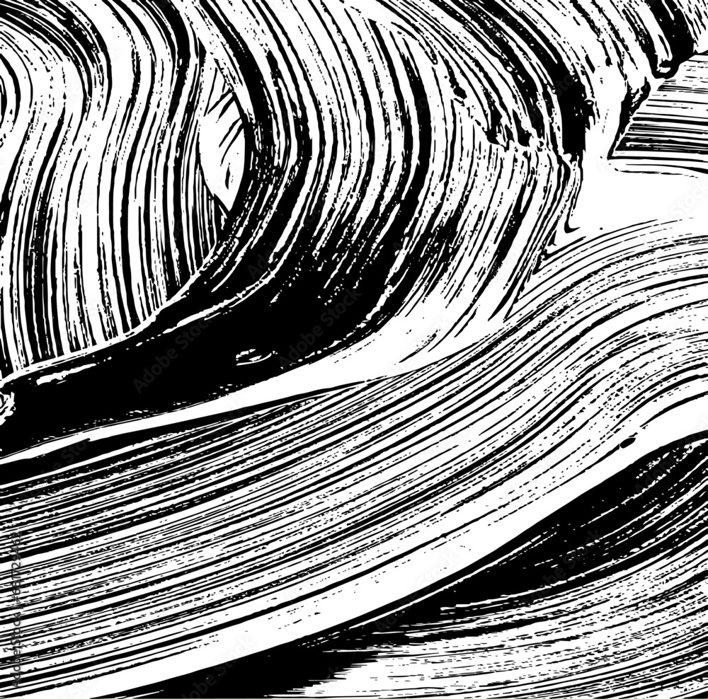 Poster Vector brush sroke texture. Distressed uneven grunge background. Abstract distressed vector illustration. Overlay over any design to create interesting effect and depth. Black isolated on white. EPS10