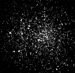 Snow, stars, twinkling lights, rain drops on black background. Abstract vector noise. Small particles of debris and dust. Distressed uneven grunge texture overlay.