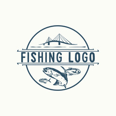 fishing emblem logo design