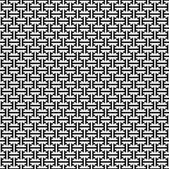 Seamless stylized Sayagata pattern. Repeated interlocking figures background. Oriental ornament. Traditional window tracery image. Ancient ethnic mosaic motif. Digital paper for textile print. Vector.