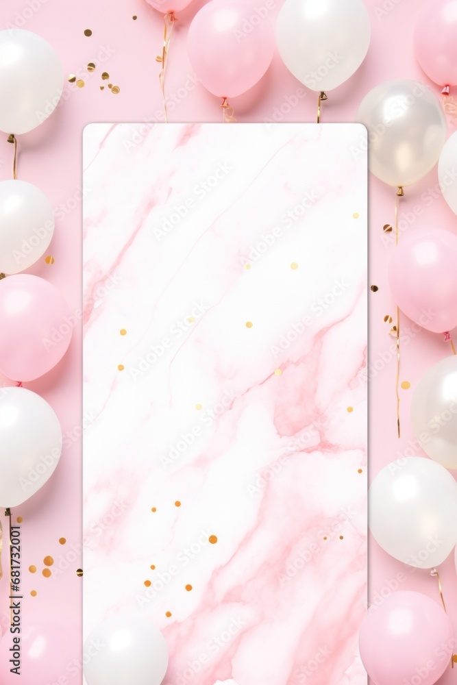 Poster a trendy marble background with a customizable message