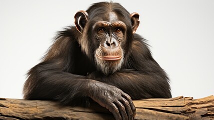 Chimpanzee isolated on a white background