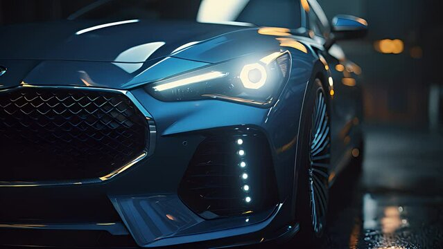 Supersport car in the city. Created with generative AI.	