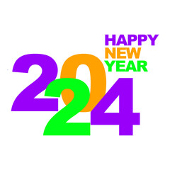 2024 happy new year unit post template icon vector illustration eps