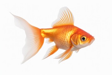 A goldfish swimming gracefully in clear water. Perfect for illustrating aquatic life or adding a touch of nature to your designs.