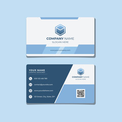 Modern square blue business card