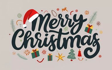 Obraz premium Merry Christmas Wallpaper, Illustration, Background