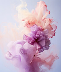 Bouquet of flowers in smoke