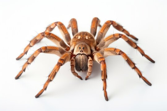 A large spider sitting on top of a white surface. Perfect for Halloween decorations or nature-themed projects