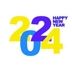 2024 happy new year unit post template icon vector illustration eps