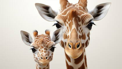 Cute giraffe looking at camera in African savannah generated by AI