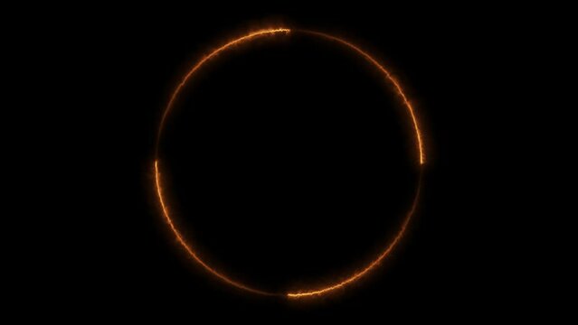 Neon light Popular abstract circles with red spectral lines Ultraviolet light animation glows fluorescent neon lines. Loop motion graphics in 4K.