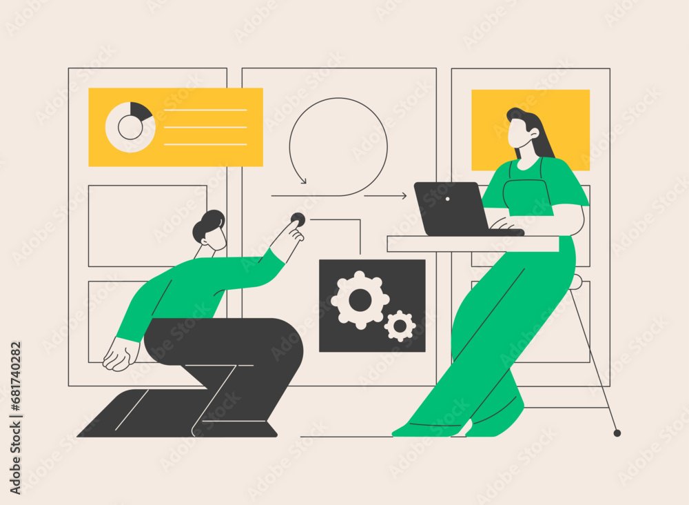 Aufkleber agile project management abstract concept vector illustration.