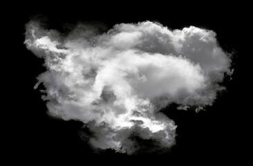 Single cloud shape isolated over black background