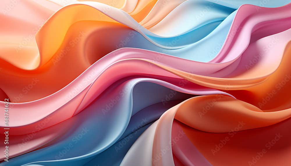 Poster abstract wave pattern in vibrant colors creates a modern backdrop generated by ai