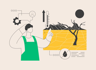 Drought abstract concept vector illustration.
