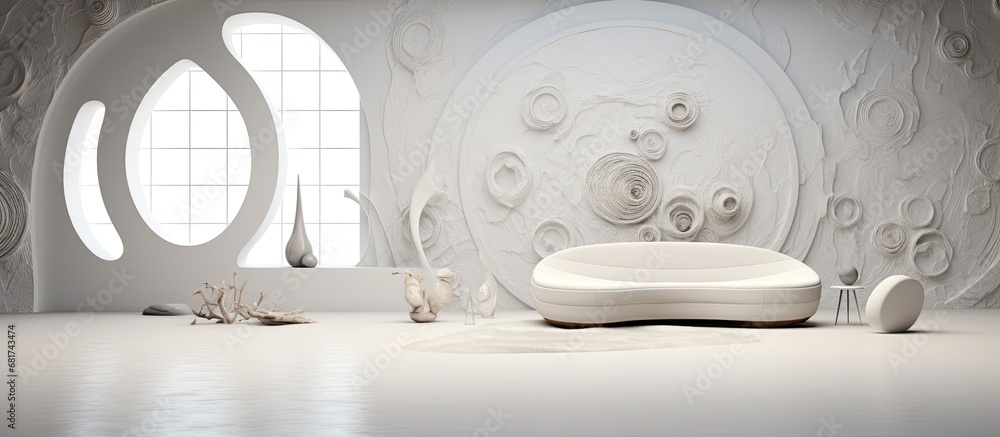 Poster the abstract texture of the design, with its 3d construction and clever use of light, transforms the