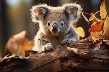 Schilderijen op glas koala on the background of Australian nature © Aly