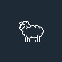 vector lineart logo of sheep