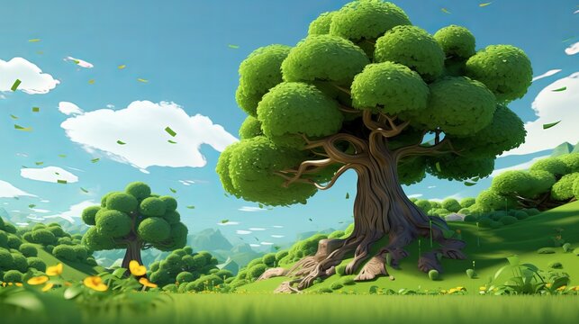 Cartoon tree stock vector. Illustration of sign, nature - 8412489