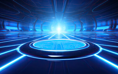 Futuristic Blue Sci-Fi Technology Background - Explore the Next Frontier of Tech Innovation