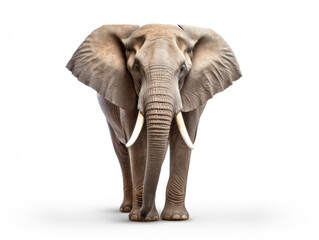 Elephant Studio Shot Isolated on Clear White Background, Generative AI