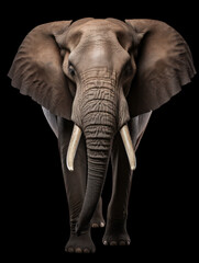 Fototapeta premium Elephant Studio Shot Isolated on Clear Black Background, Generative AI