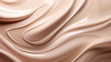 Cream surface stroke on beige background facial creme froth gel or body moisturizer skincare symbol beige