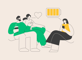 Friends meeting abstract concept vector illustration.